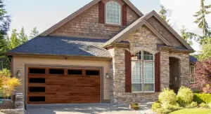 cherry wood steel garage door