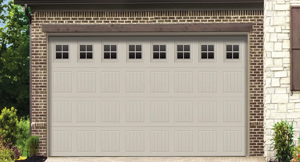 vinyl garage door beige