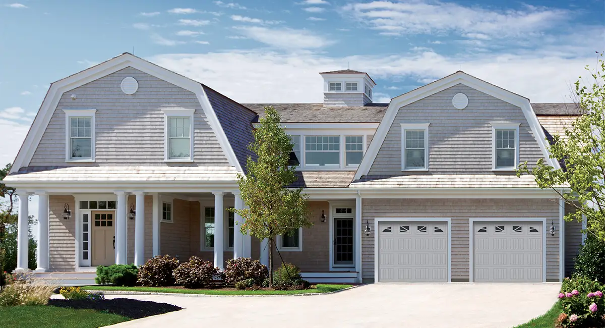 vinyl garage door beige